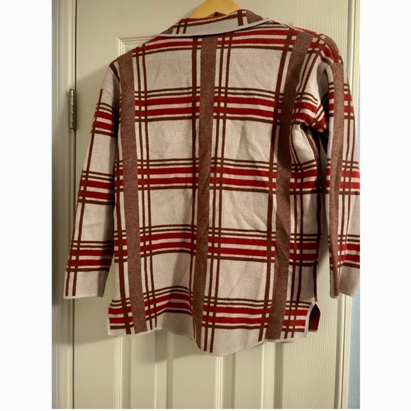 Belle by Belldini Plaid Knit Shacket Cardigan Jacket Size M - Picture 3 of 5